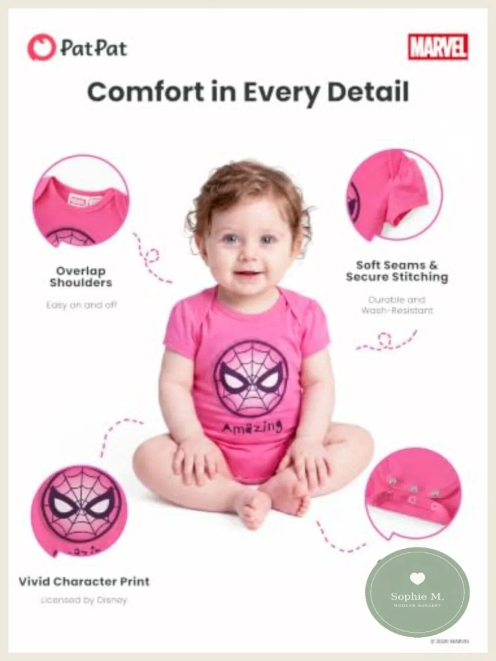 5 Pack Newborn Baby Girl Bodysuits - Disney Licensed Short Sleeve